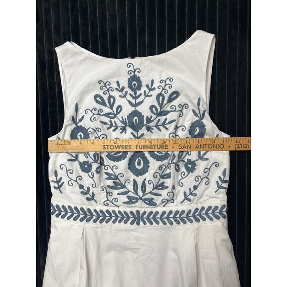 Wayward Fancies eShakti Embroidered Poplin Maxi Dress Women's Medium - Picture 5 of 7